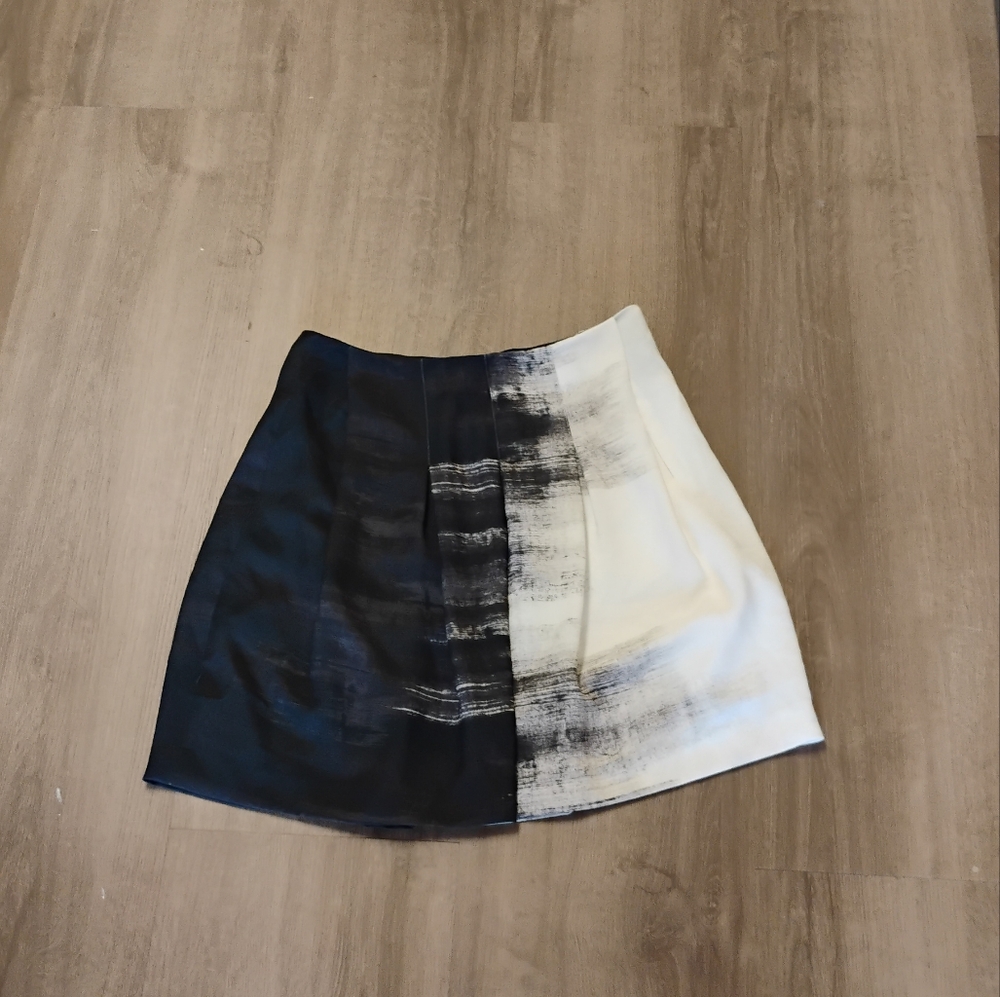 Vince Brushstroke Ombre Pleated Mini Skirt Sz 0